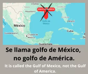 se llama golfo de México, no golfo de América
